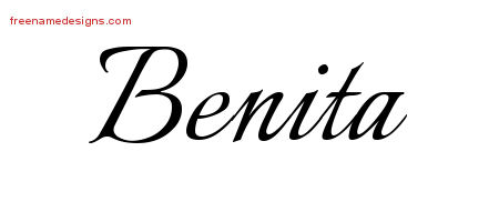 Calligraphic Name Tattoo Designs Benita Download Free