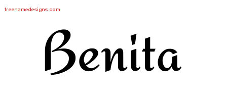 Calligraphic Stylish Name Tattoo Designs Benita Download Free