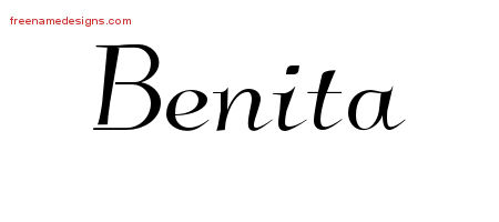 Elegant Name Tattoo Designs Benita Free Graphic