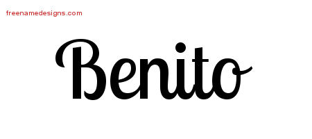 Handwritten Name Tattoo Designs Benito Free Printout