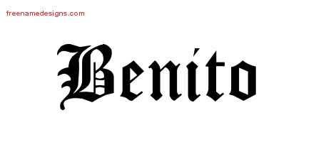 Blackletter Name Tattoo Designs Benito Printable
