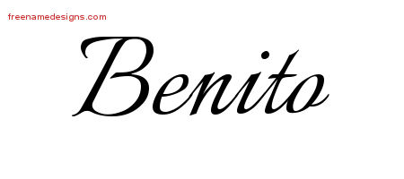 Calligraphic Name Tattoo Designs Benito Free Graphic