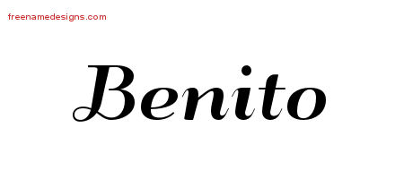 Art Deco Name Tattoo Designs Benito Graphic Download
