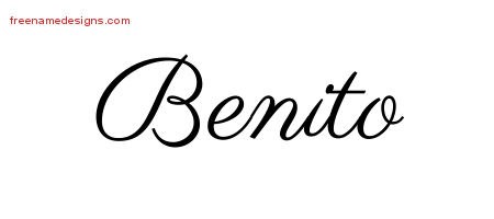 Classic Name Tattoo Designs Benito Printable