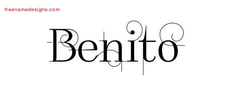 Decorated Name Tattoo Designs Benito Free Lettering