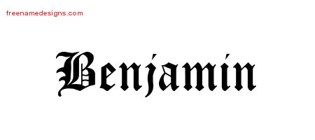 Blackletter Name Tattoo Designs Benjamin Printable