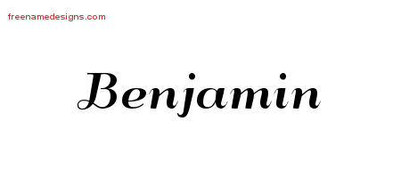 Art Deco Name Tattoo Designs Benjamin Graphic Download
