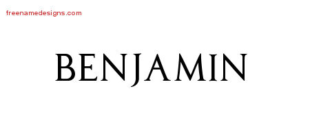 Regal Victorian Name Tattoo Designs Benjamin Printable