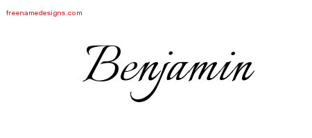 Calligraphic Name Tattoo Designs Benjamin Free Graphic