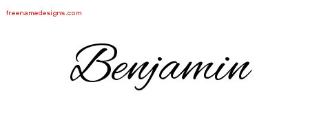 Cursive Name Tattoo Designs Benjamin Free Graphic