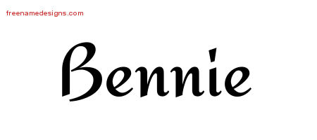 Calligraphic Stylish Name Tattoo Designs Bennie Free Graphic