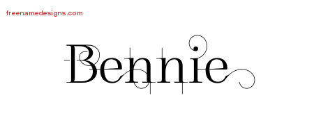Decorated Name Tattoo Designs Bennie Free Lettering