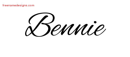 Cursive Name Tattoo Designs Bennie Free Graphic