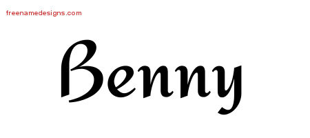 Calligraphic Stylish Name Tattoo Designs Benny Free Graphic