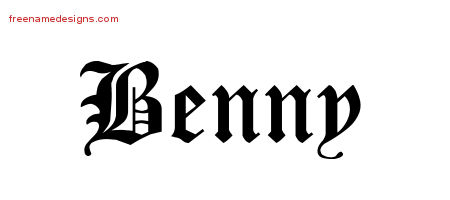 Blackletter Name Tattoo Designs Benny Printable