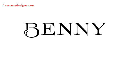Flourishes Name Tattoo Designs Benny Graphic Download