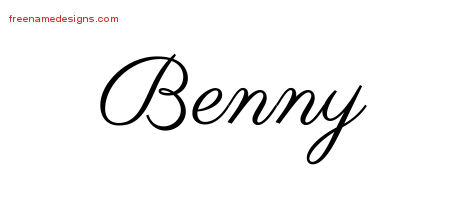 Classic Name Tattoo Designs Benny Printable