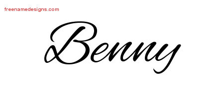 Cursive Name Tattoo Designs Benny Free Graphic