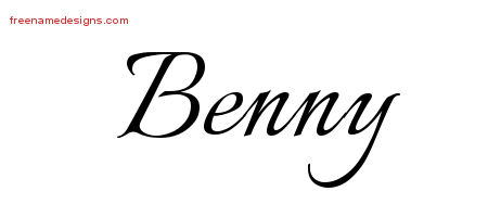 Calligraphic Name Tattoo Designs Benny Free Graphic