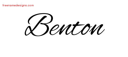 Cursive Name Tattoo Designs Benton Free Graphic