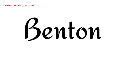 Calligraphic Stylish Name Tattoo Designs Benton Free Graphic