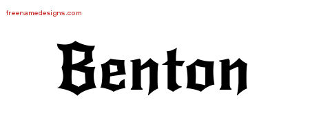 Gothic Name Tattoo Designs Benton Download Free