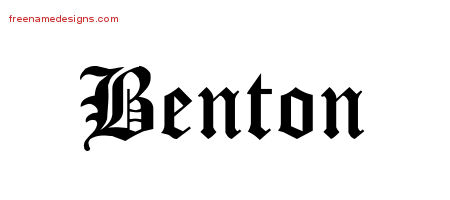 Blackletter Name Tattoo Designs Benton Printable