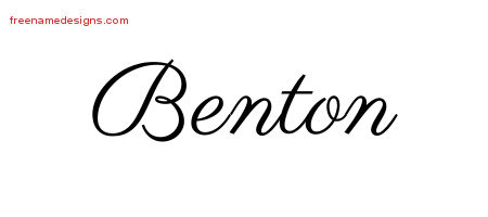 Classic Name Tattoo Designs Benton Printable