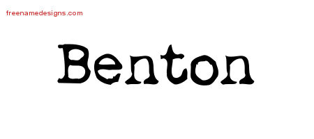 Vintage Writer Name Tattoo Designs Benton Free