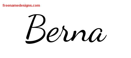 Lively Script Name Tattoo Designs Berna Free Printout