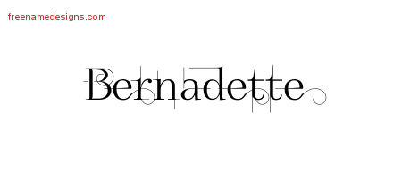 Decorated Name Tattoo Designs Bernadette Free