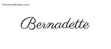 Classic Name Tattoo Designs Bernadette Graphic Download