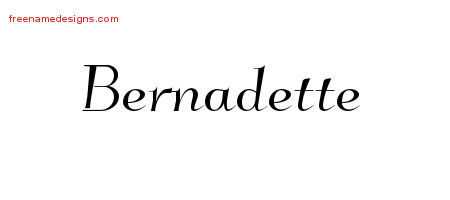 Elegant Name Tattoo Designs Bernadette Free Graphic