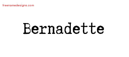 Typewriter Name Tattoo Designs Bernadette Free Download