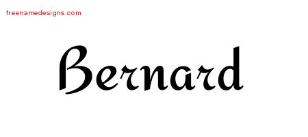 Calligraphic Stylish Name Tattoo Designs Bernard Free Graphic
