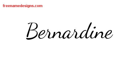 Lively Script Name Tattoo Designs Bernardine Free Printout