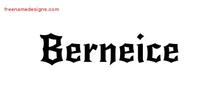 Gothic Name Tattoo Designs Berneice Free Graphic
