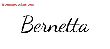 Lively Script Name Tattoo Designs Bernetta Free Printout