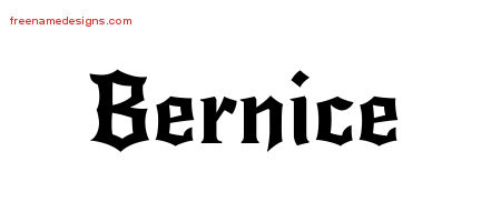 Gothic Name Tattoo Designs Bernice Free Graphic