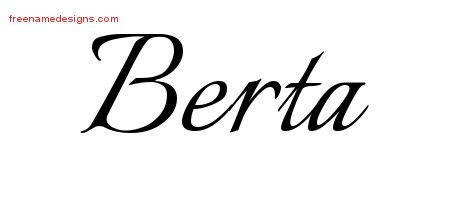 Calligraphic Name Tattoo Designs Berta Download Free