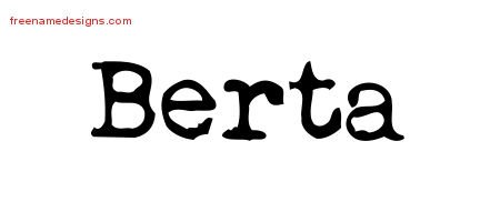 Vintage Writer Name Tattoo Designs Berta Free Lettering Vintage Writer Name Tattoo Designs Berta Free Lettering