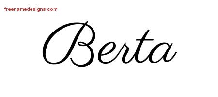 Classic Name Tattoo Designs Berta Graphic Download