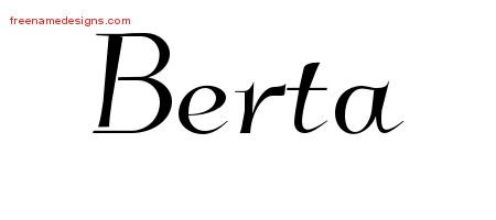 Elegant Name Tattoo Designs Berta Free Graphic