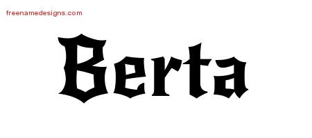 Gothic Name Tattoo Designs Berta Free Graphic