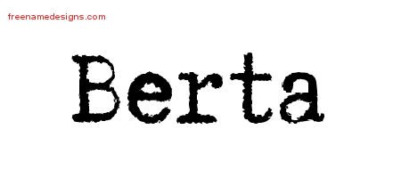 Typewriter Name Tattoo Designs Berta Free Download
