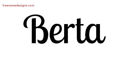 Handwritten Name Tattoo Designs Berta Free Download