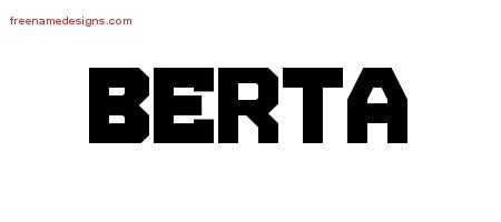 Titling Name Tattoo Designs Berta Free Printout