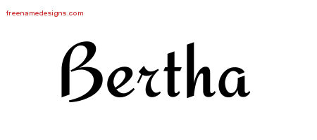 Calligraphic Stylish Name Tattoo Designs Bertha Download Free