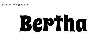 Groovy Name Tattoo Designs Bertha Free Lettering