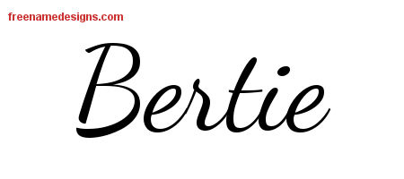 Lively Script Name Tattoo Designs Bertie Free Printout
